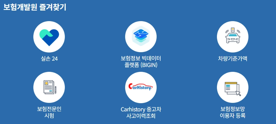 보험개발원 차량기준가액 조회 화면